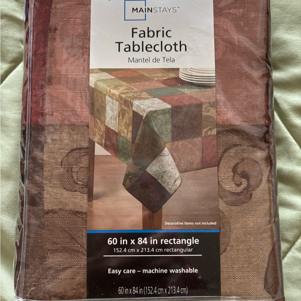Mainstays Brown Fabric Tablecloth
